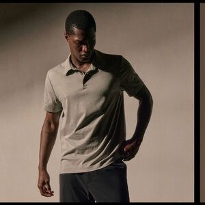 James Perse Men's Light Gray Polo Shirt - 5/XXL